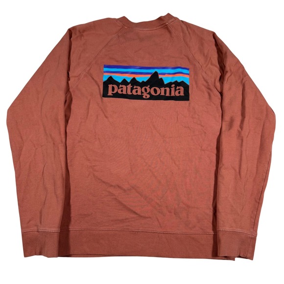 Patagonia Other - Patagonia P-6 Logo Sweatshirt Mens Medium Red Terracotta Organic Cotton Pullover